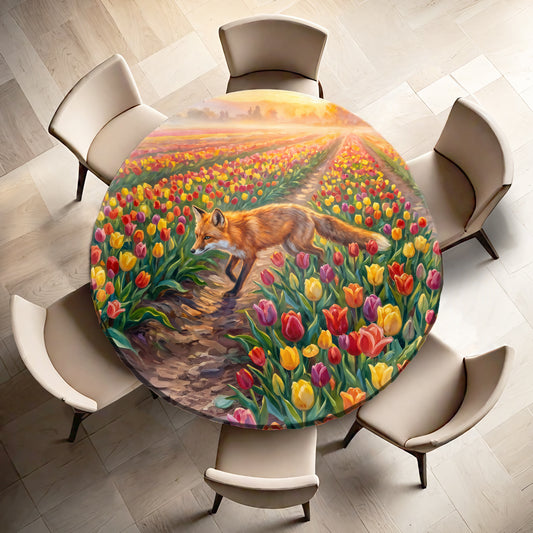 Tulip Field Round Tablecloth