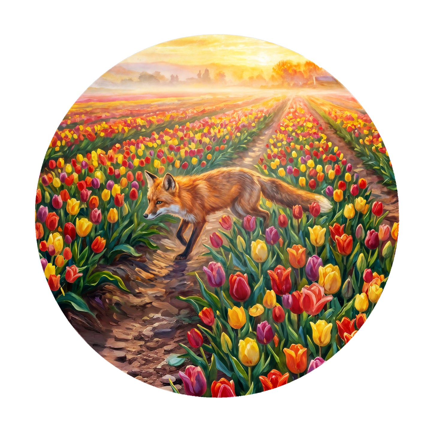 Tulip Field Round Tablecloth