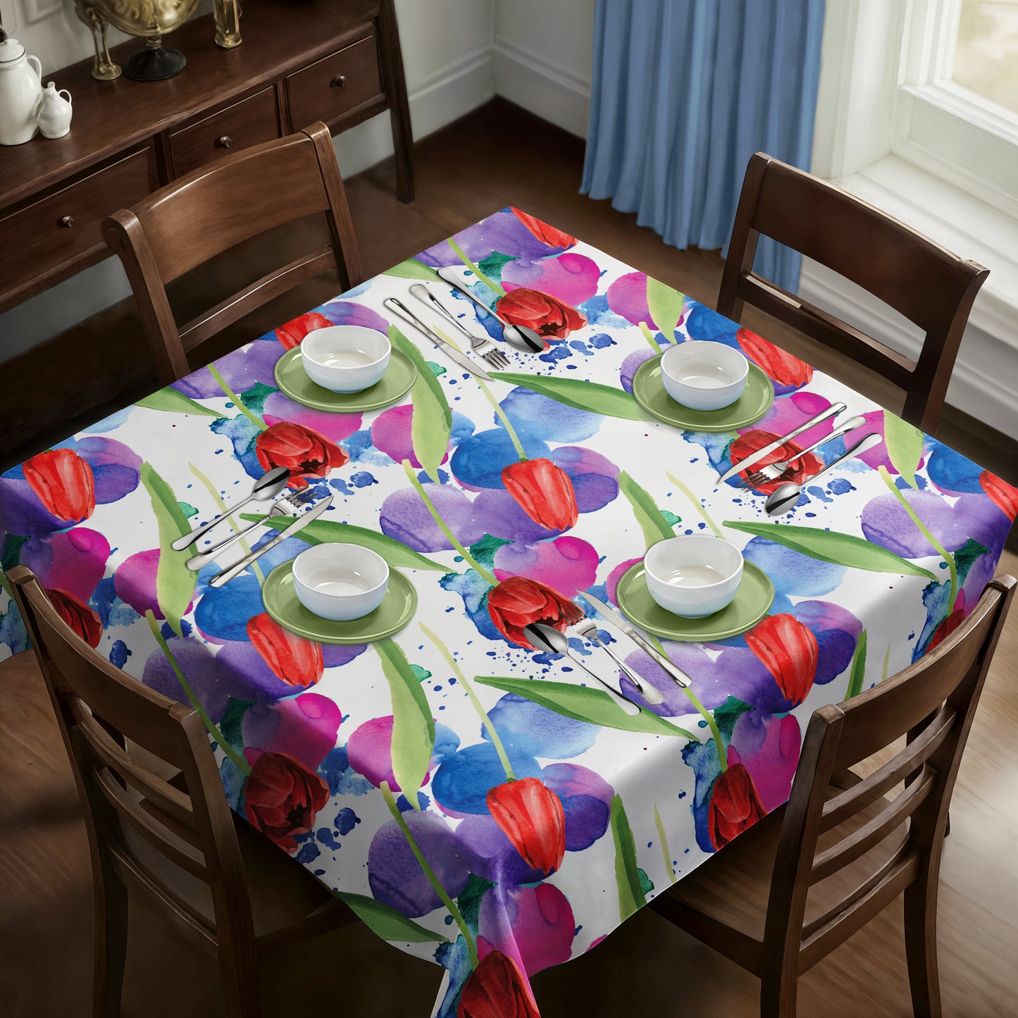 Tulips in Season Square Tablecloth