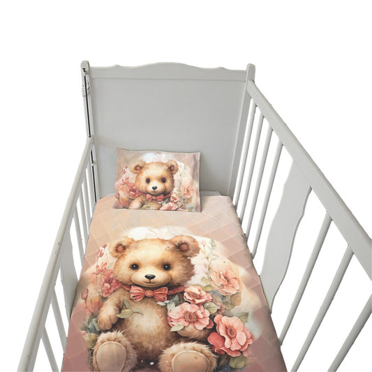 Tumbles The Floral Teddy Cot Set