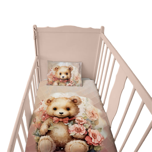 Tumbles The Floral Teddy Cot Set
