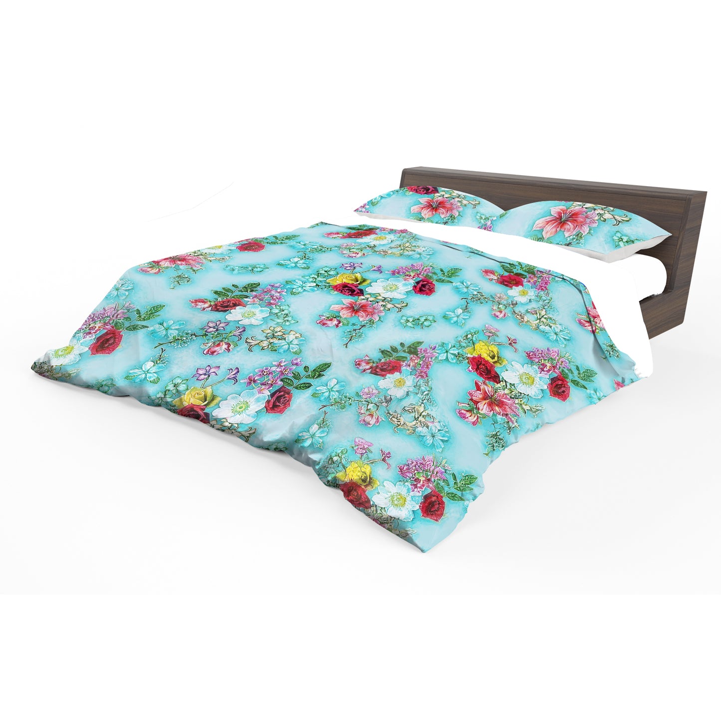 Turqoise Floral Essence Duvet Cover Set