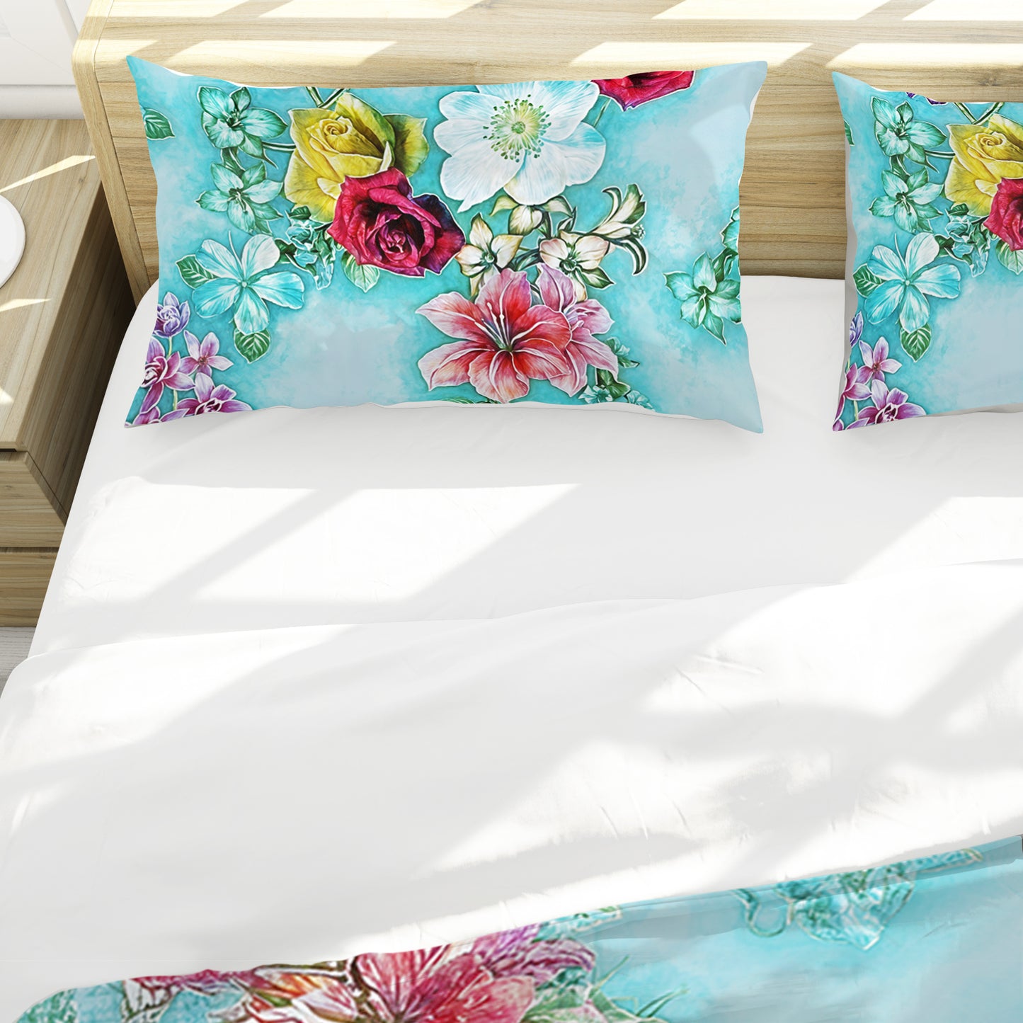 Turqoise Floral Essence Duvet Cover Set