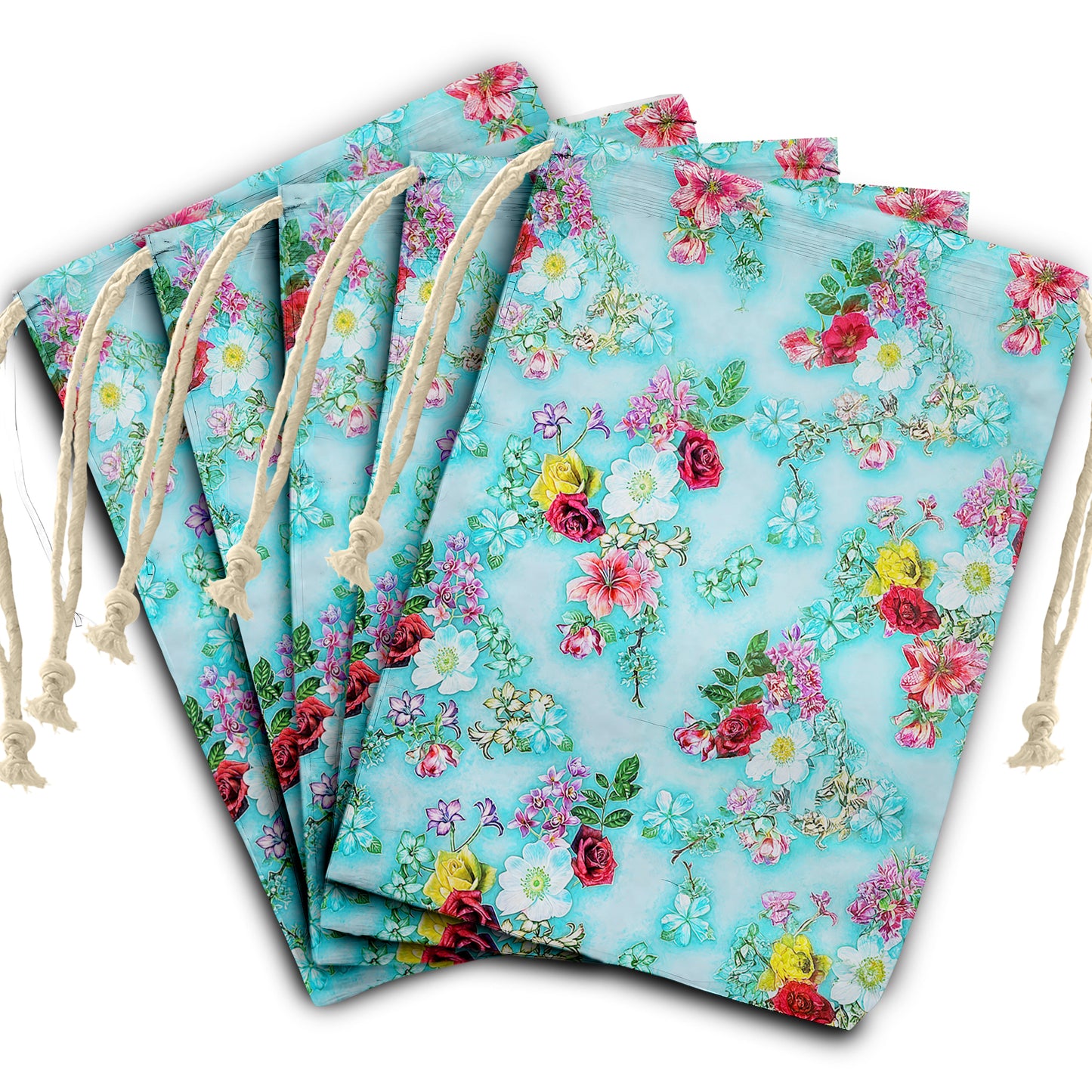 Turquoise Bloom Gift Bag (Set of 3)