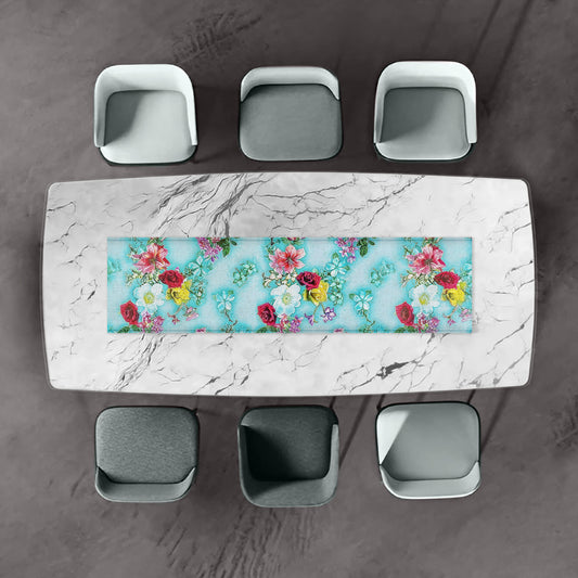 Turquoise Floral Essence 160cm Table Runner