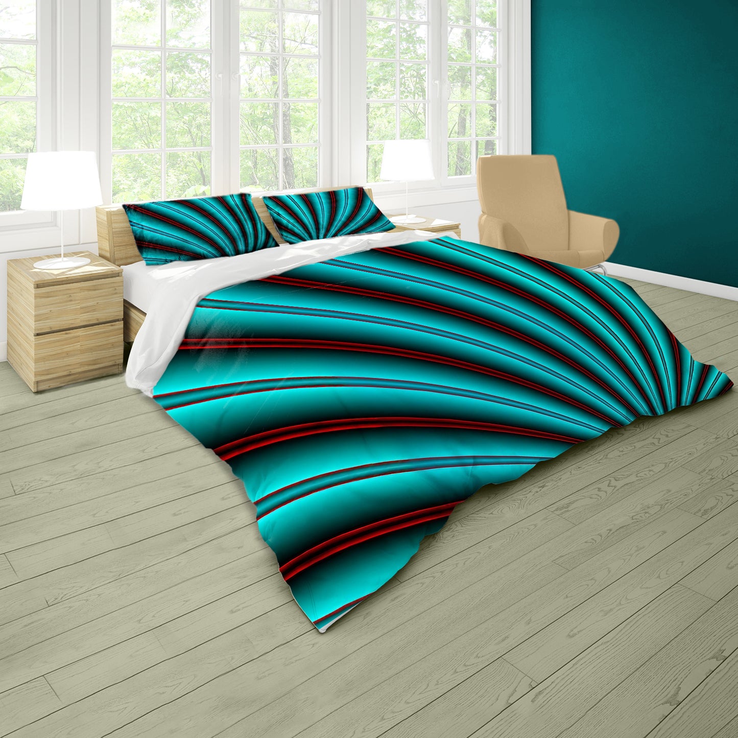 Turquoise Glow Duvet Cover Set