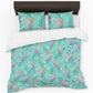 Turquoise Rose Bouquets Duvet Cover Set