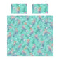 Turquoise Rose Bouquets Duvet Cover Set