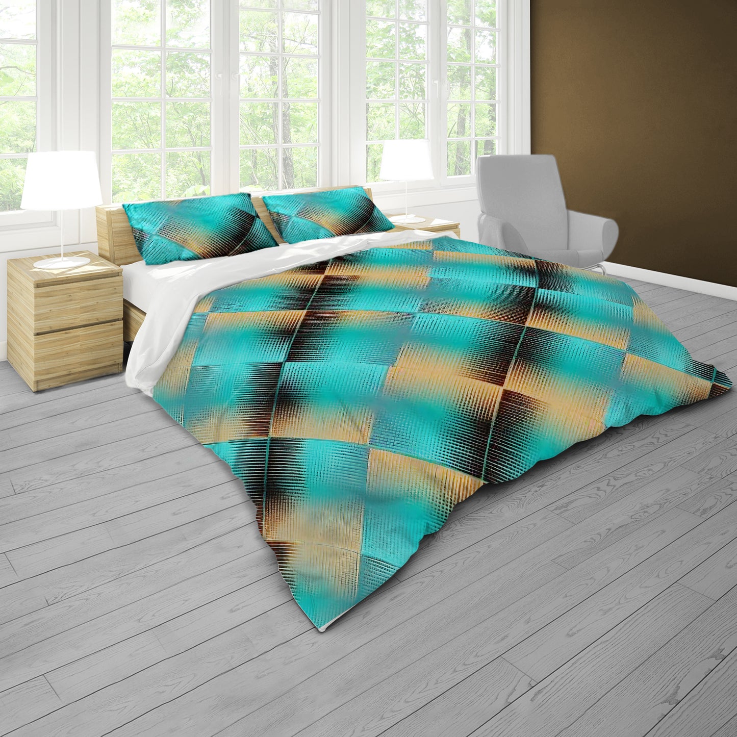 Turquoise Thunder Duvet Cover Set