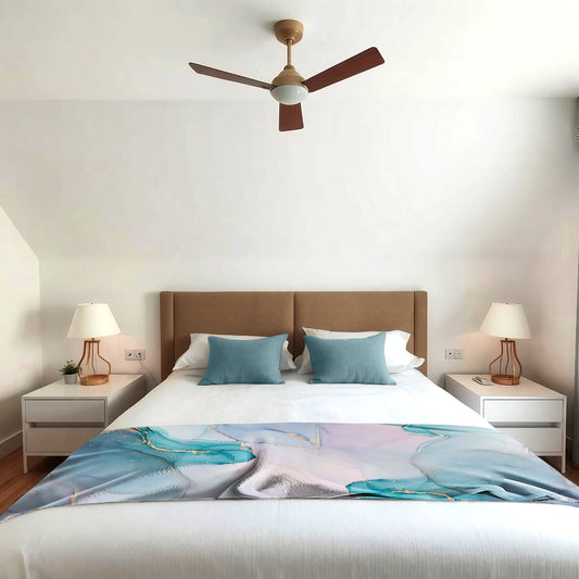 Turquoise and Purple Light Bed Throw