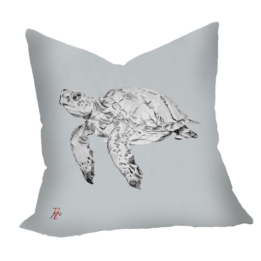 Turtle Sketch Left on Grey Luxury Scatter by Fifo