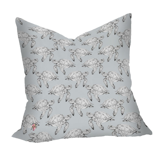 Turtle Sketch Pattern on Grey Luxury Scatter by Fifo