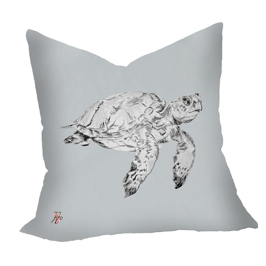 Turtle Sketch Right on Grey Luxury Scatter by Fifo