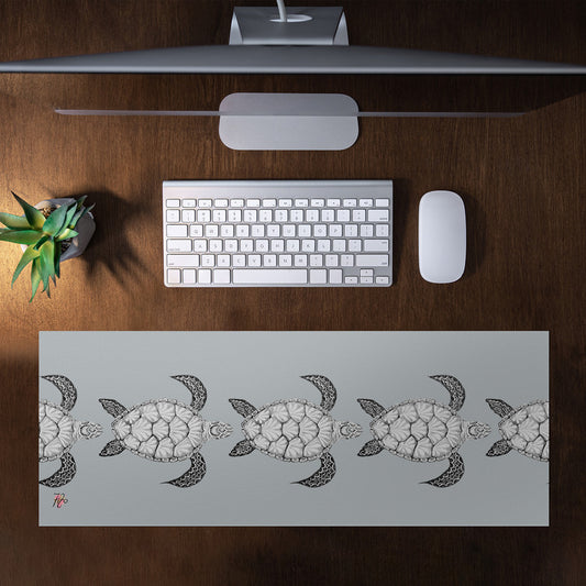 Turtle View on Grey Desk Pad by Fifo