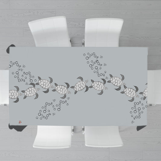 Turtle View on Grey Rectangle Tablecloth by Fifo