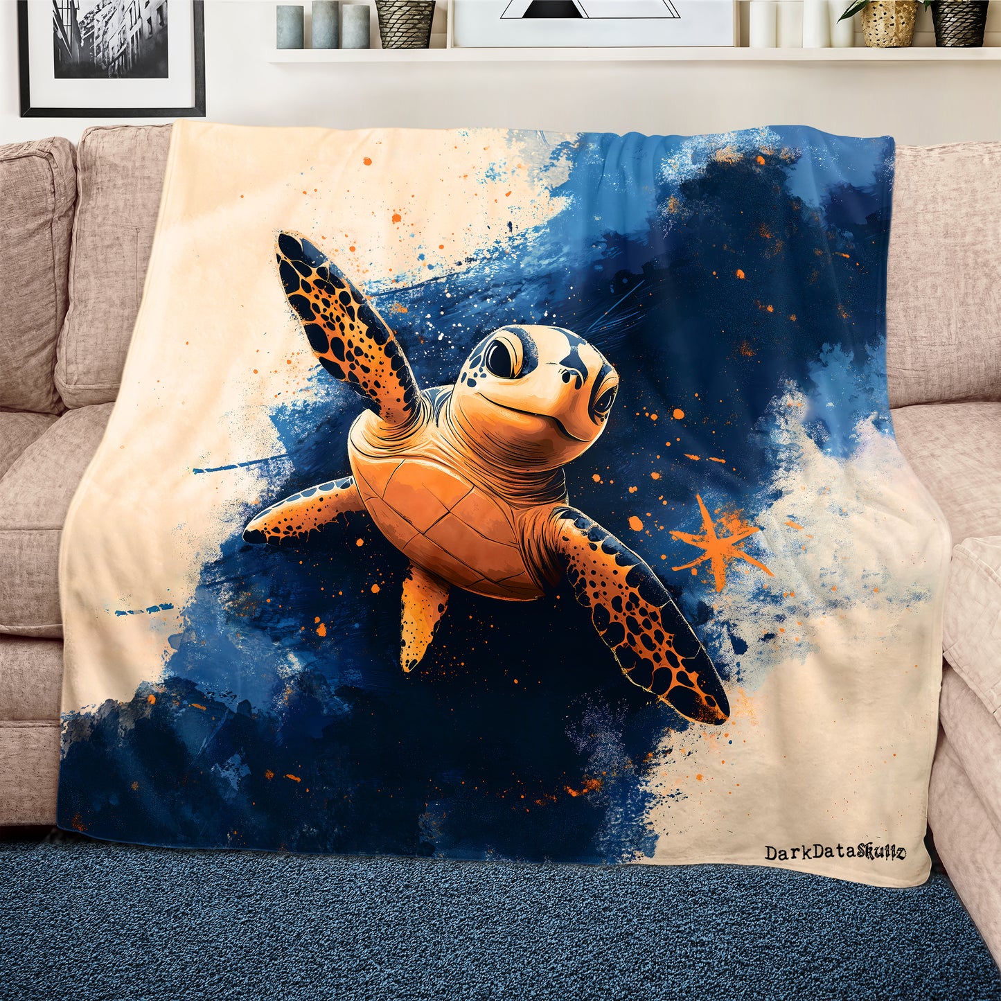 Turtle Light Weight Fleece Blanket by Wikus Schalkwyk
