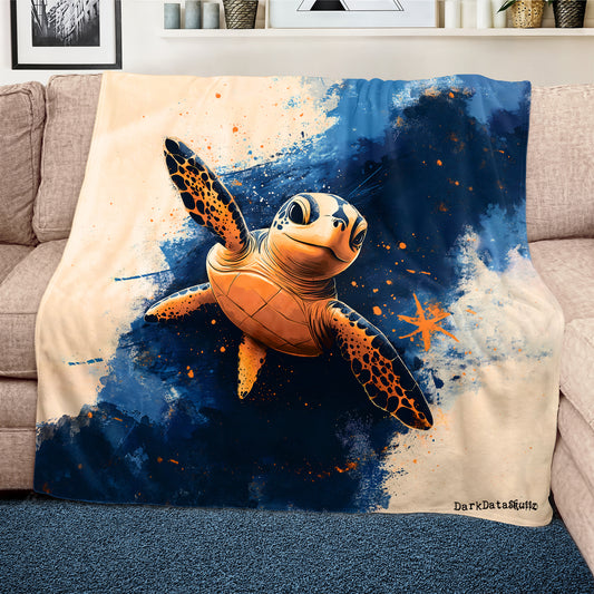 Turtle Light Weight Fleece Blanket by Wikus Schalkwyk