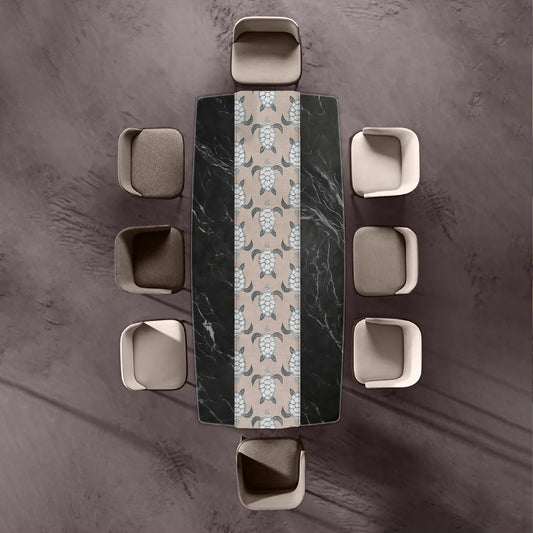Turtle Pattern On Taupe Table Runner by Fifo