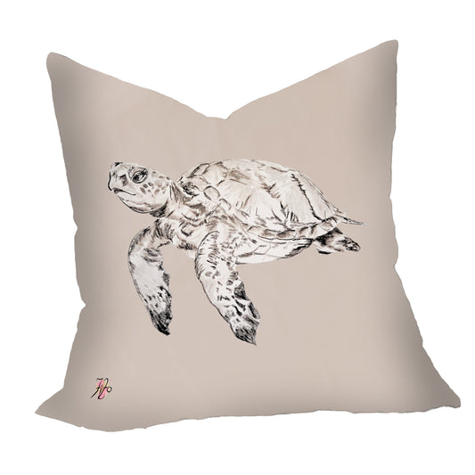 Turtle Sketch Left On Taupe  Luxury Scatter by Fifo