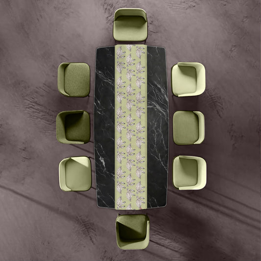 Turtle Sketch Pattern on Chartreuse Table Runner by Fifo