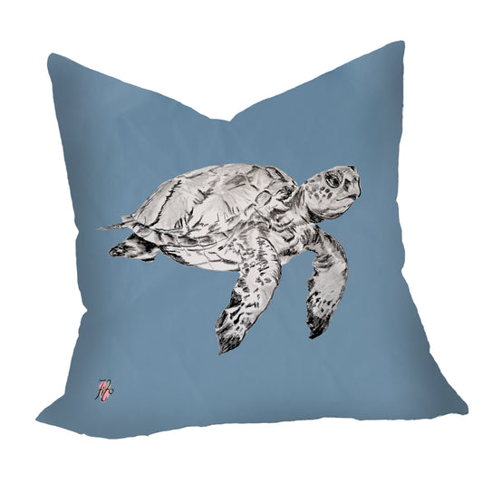 Turtle Sketch Right On Smokey Blue Luxury Scatter by Fifo