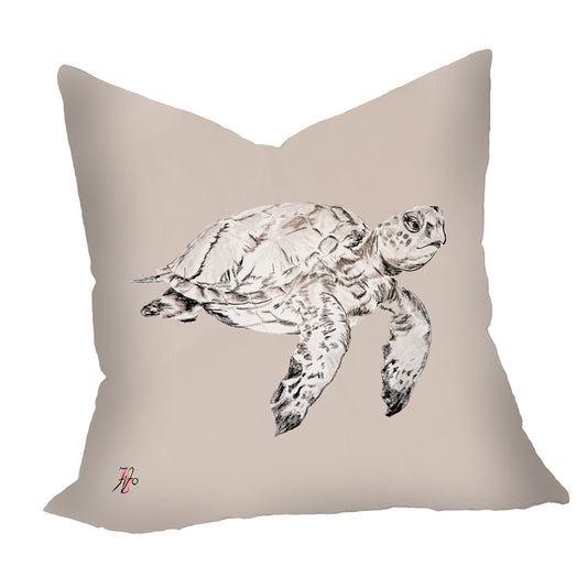 Turtle Sketch Right On Taupe  Luxury Scatter by Fifo