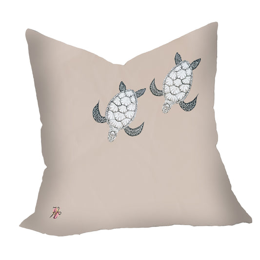 Turtle View Diving On Taupe Luxury Scatter by Fifo