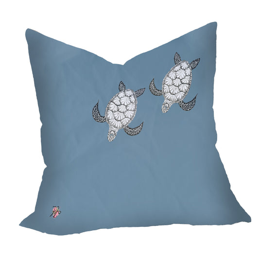 Turtle View Diving on Smokey Blue Luxury Scatter by Fifo