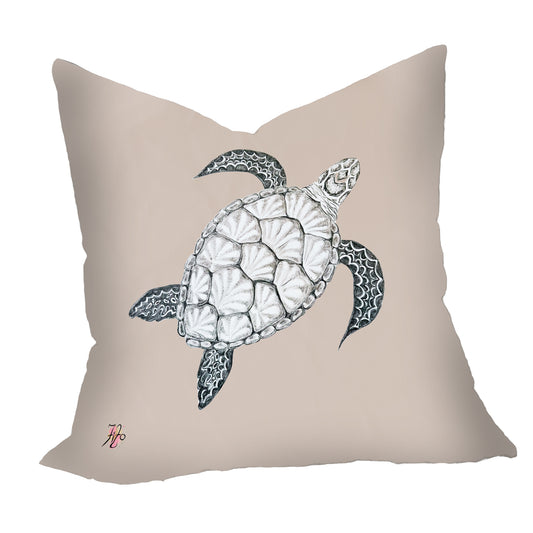 Turtle View Left On Taupe Luxury Scatter by Fifo