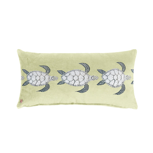 Turtle View On Chartreuse Oblong Luxury Scatter  by Fifo