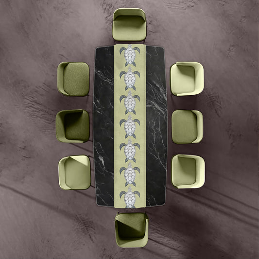 Turtle View On Chartreuse Table Runner by Fifo