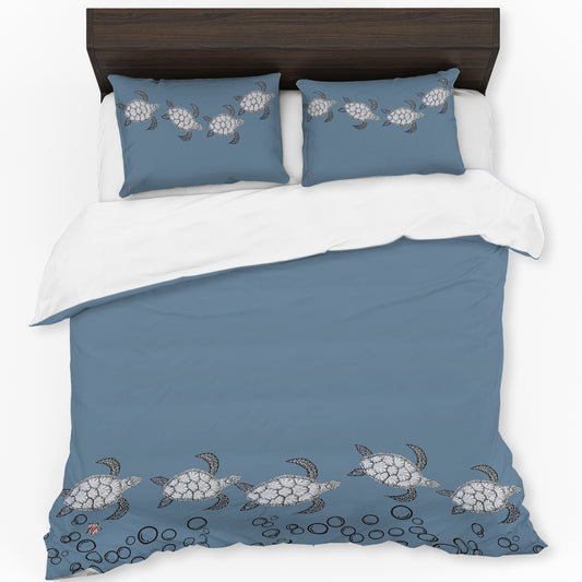 Turtle View On Chartreuse Duvet Cover Set by Fifo