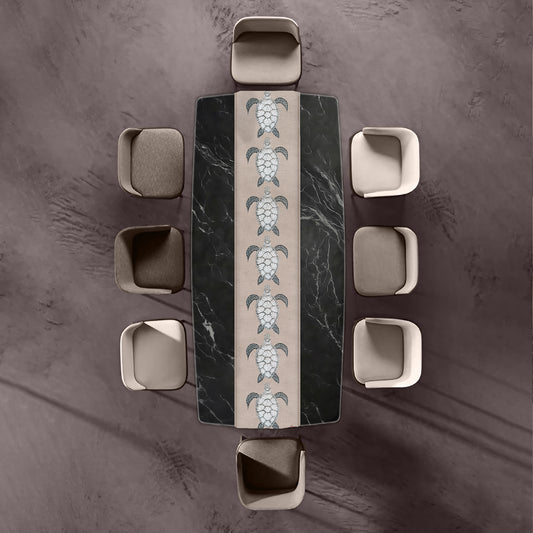 Turtle View On Taupe Table Runner by Fifo