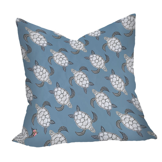Turtle View Pattern On Smokey Blue Square Tablecloth by Fifo