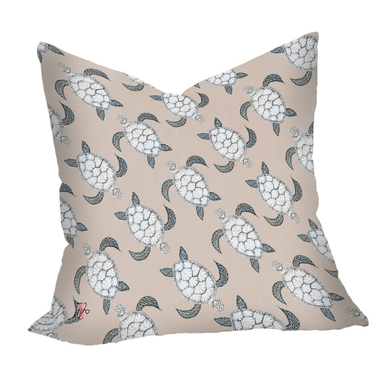 Turtle View Pattern On Taupe Square Tablecloth by Fifo