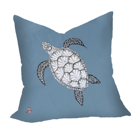 Turtle View Right On Smokey Blue Luxury Scatter by Fifo
