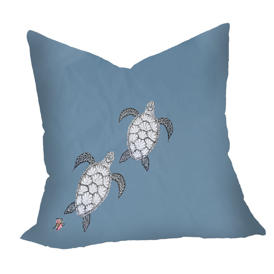 Turtle View Rising On Smokey Blue Luxury Scatter by Fifo