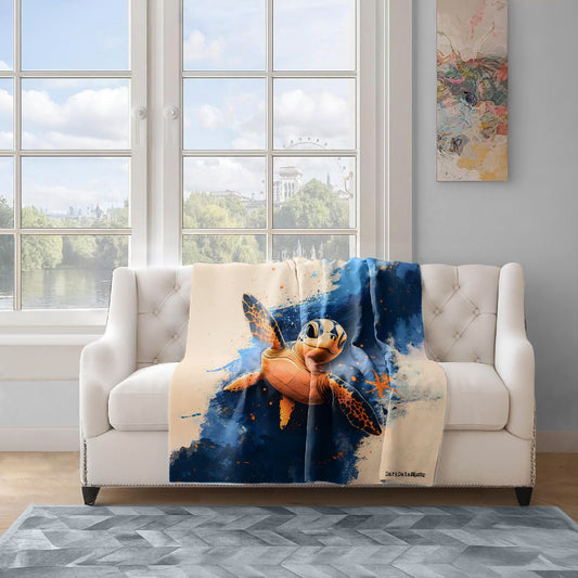 Turtle Light Weight Fleece Blanket by Wikus Schalkwyk