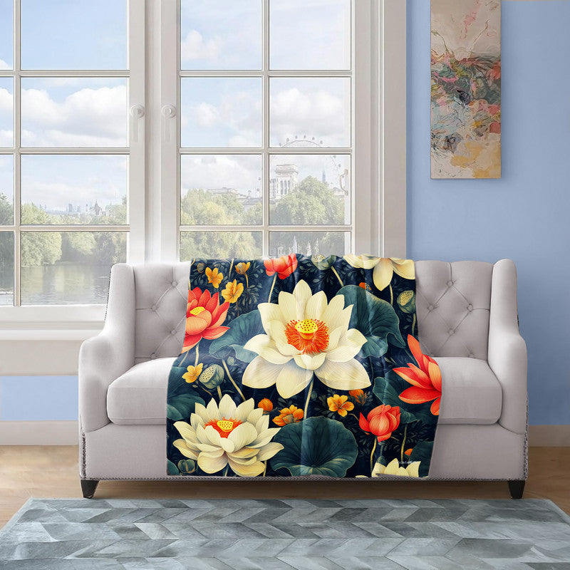 Twilight Bloom Light Weight Fleece Blanket by Wikus Schalkwyk
