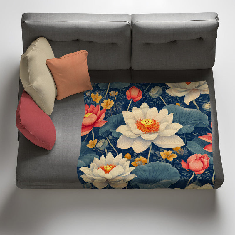 Twilight Bloom Light Weight Fleece Blanket by Wikus Schalkwyk