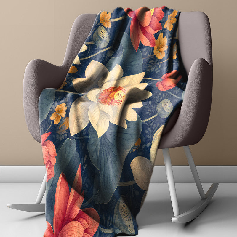 Twilight Bloom Light Weight Fleece Blanket by Wikus Schalkwyk