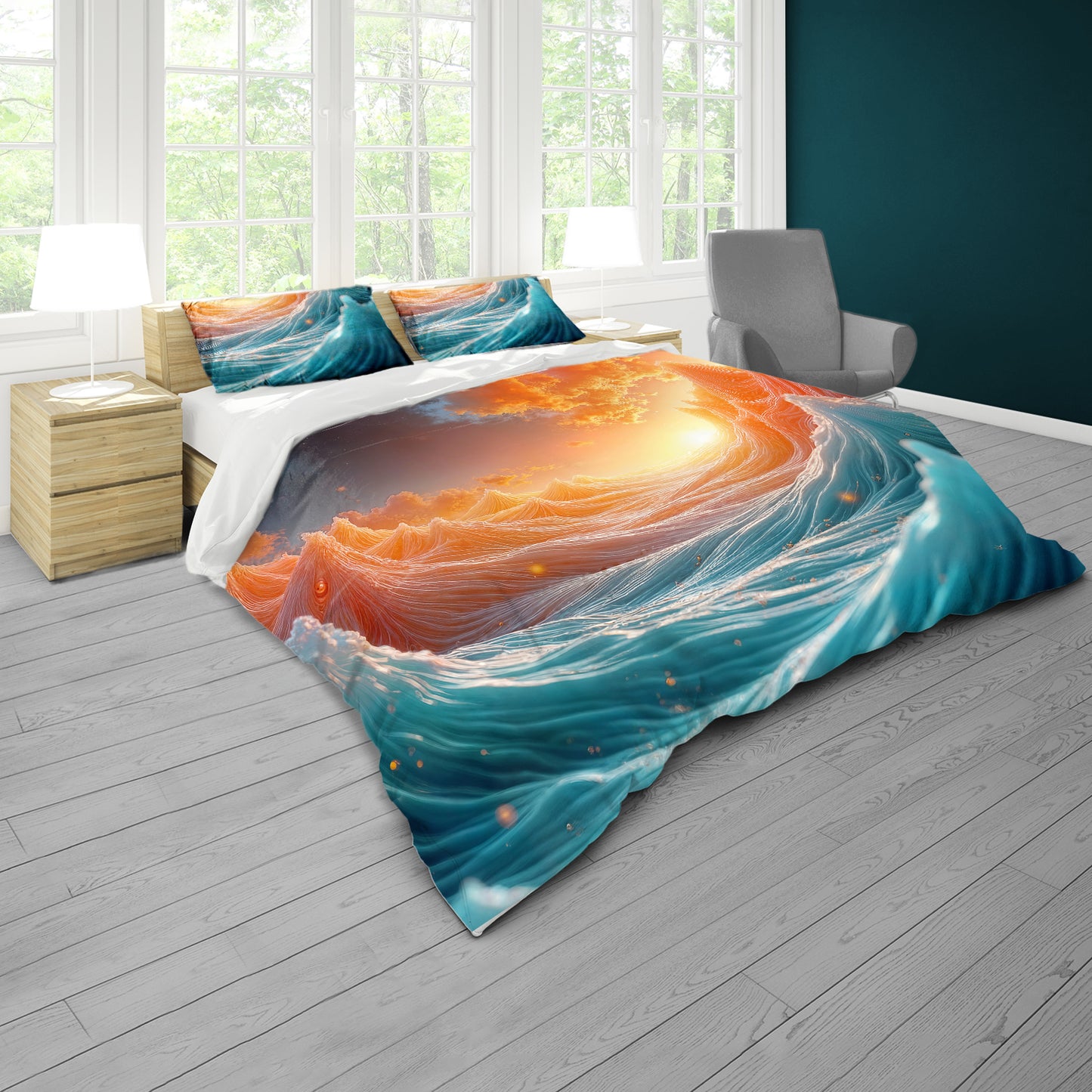 Twilight Ocean Current Duvet Cover Set