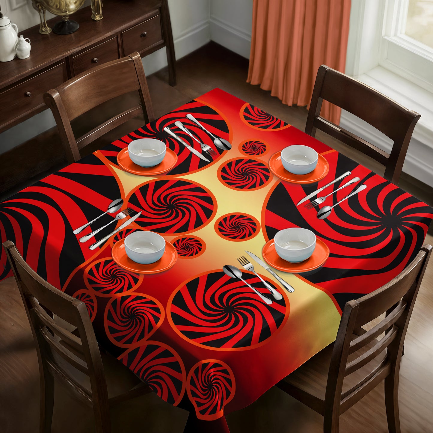 Twirls Square Tablecloth