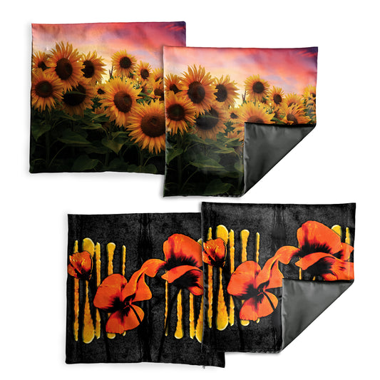 Two Flower Fields Luxury Scatter Covers (Set of 4)