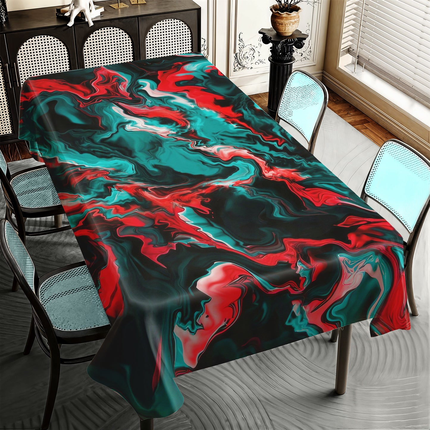 Two Tone Aurora Drift Rectangle Tablecloth