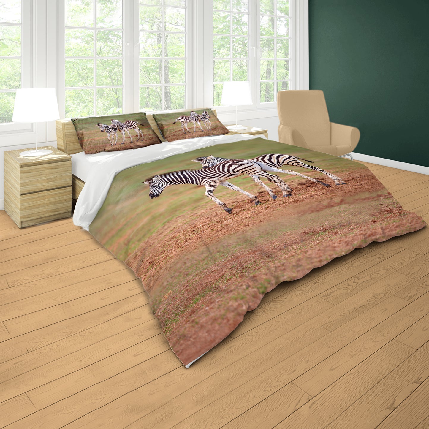 Two Zebra Foals Duvet Cover Set by Fanie Heymans