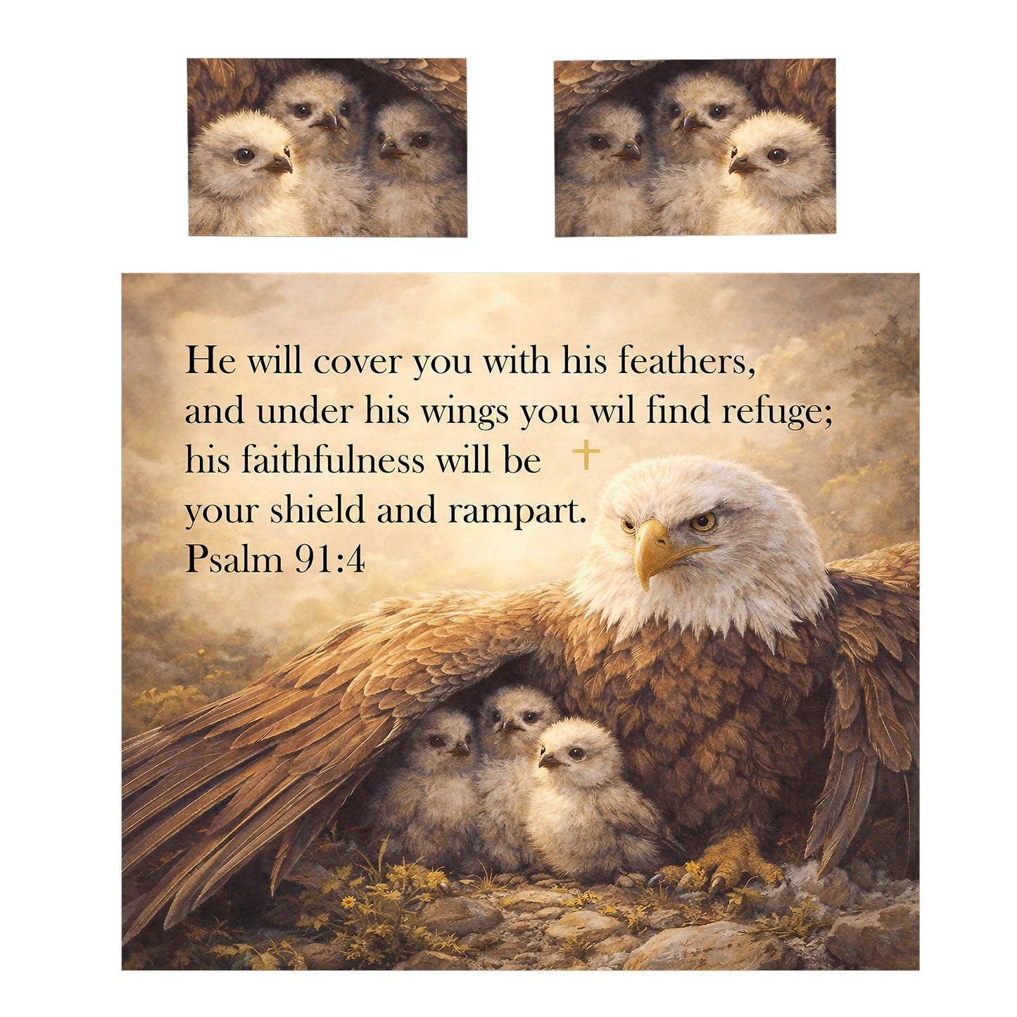 Under His Wings Duvet Cover Set