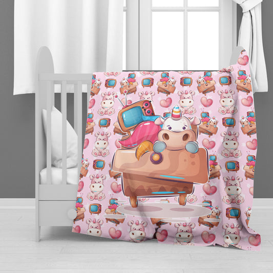 Unicorn Fun-Time Baby Fleece Blanket