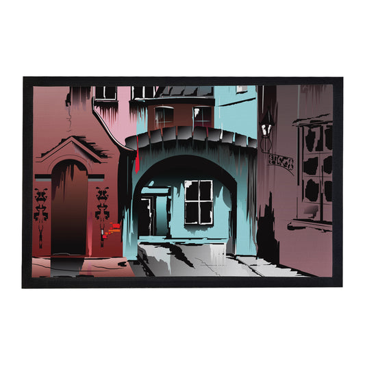 Vector Painted Houses Door Mat