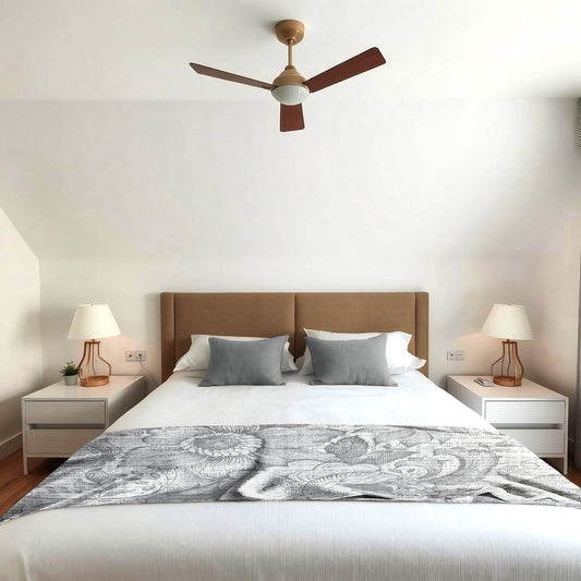 Vector Flowers on Words Light Bed Throw